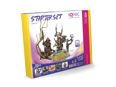 AMMO MIG IO0477 Ionic Smart Colors - Starter Set - Acryl 8x20 ml + Primer 60 ml + 2 Penselen - Migio0477 xs 1 - MIGIO0477-XS