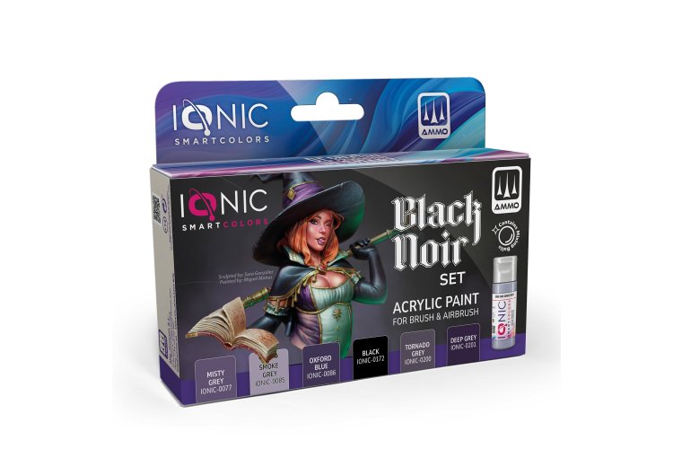AMMO MIG IO0502 Ionic Smart Colors - Zwart-Noir Kleurenset - Acryl Set 6x20ml - Migio0502 xs 1 - MIGIO0502-XS