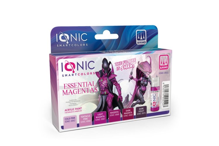 AMMO MIG IO0512 Ionic Smart Colors - Essenti&euml;le Magenta Kleurenset - Acryl Set 6x20ml - Migio0512 xs 1 - MIGIO0512-XS