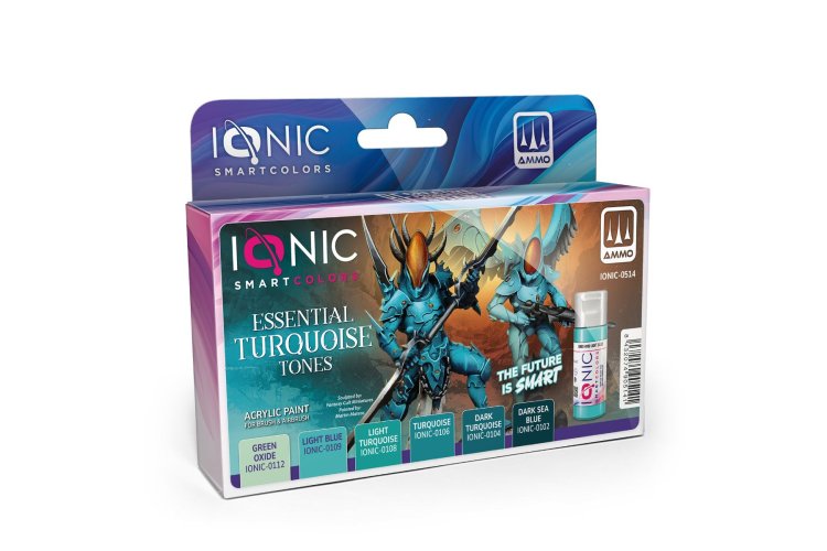 AMMO MIG IO0514 Ionic Smart Colors - Essentiële Turquoise Tinten Kleurenset - Acryl Set 6x20ml - Migio0514 xs 1 - MIGIO0514-XS
