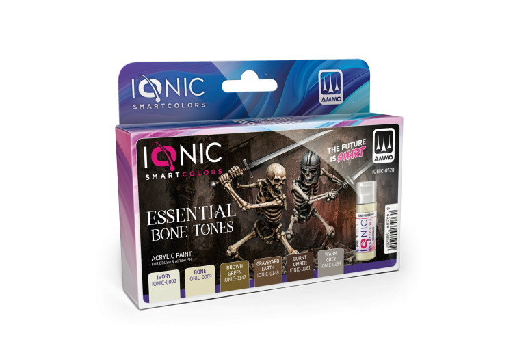 AMMO MIG IO0520 Ionic Smart Colors - Essential Bones Tones Kleurenset - Acryl 6x20 ml - Migio0520 xs 1 - MIGIO0520-XS