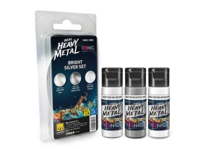 AMMO MIG IO0580 Ionic Smart Colors - Real Heavy Metal - Helder Zilver Kleurenset - Acryl Set 3x20 ml - Migio0580 xs 1 - MIGIO0580-XS