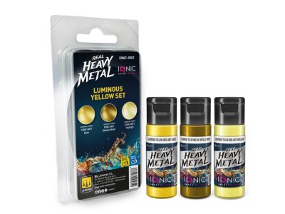 AMMO MIG IO0581 Ionic Smart Colors - Real Heavy Metal - Lichtgevend Geel Kleurenset - Acryl Set 3x20 ml - Migio0581 xs 1 - MIGIO0581-XS