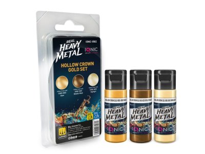 AMMO MIG IO0582 Ionic Smart Colors - Real Heavy Metal - Kroongoud Kleurenset - Acryl Set 3x20 ml - Migio0582 xs 1 - MIGIO0582-XS