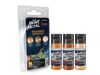 AMMO MIG IO0583 Ionic Smart Colors - Real Heavy Metal - Verweerd Koper Kleurenset - Acryl Set 3x20 ml - Migio0583 xs 1 - MIGIO0583-XS