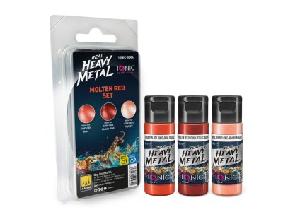 AMMO MIG IO0584 Ionic Smart Colors - Real Heavy Metal - Gesmolten Rood Kleurenset - Acryl Set 3x20 ml - Migio0584 xs 1 - MIGIO0584-XS