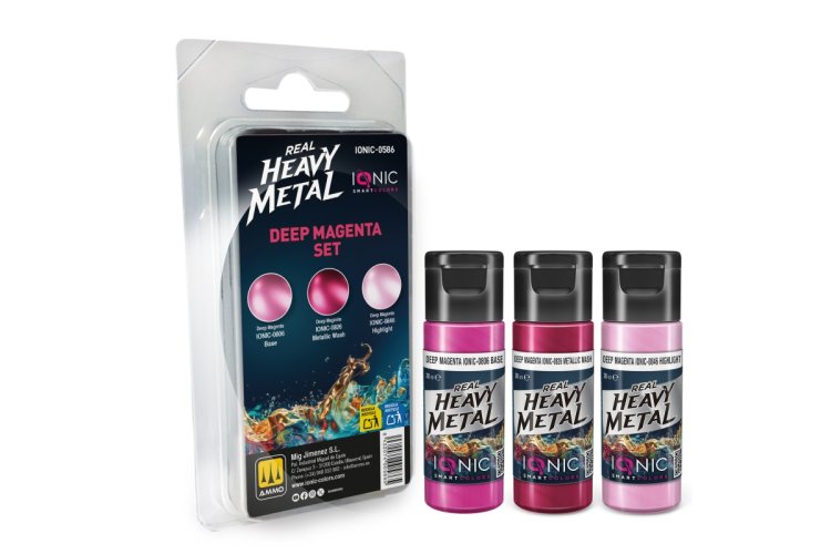 AMMO MIG IO0586 Ionic Smart Colors - Real Heavy Metal - Diep Magenta Kleurenset - Acryl Set 3x20 ml - Migio0586 xs 1 - MIGIO0586-XS