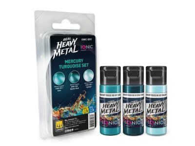 AMMO MIG IO0591 Ionic Smart Colors - Real Heavy Metal - Kwik Turquoise Kleurenset - Acryl Set 3x20 ml - Migio0591 xs 1 - MIGIO0591-XS