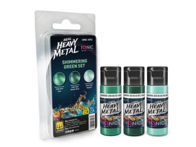 AMMO MIG IO0592 Ionic Smart Colors - Real Heavy Metal - Glanzend Groen Kleurenset - Acryl Set 3x20 ml - Migio0592 xs 1 - MIGIO0592-XS