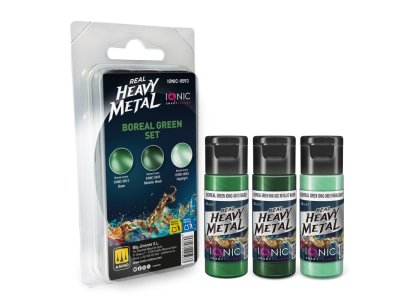 AMMO MIG IO0593 Ionic Smart Colors - Real Heavy Metal - Noorderlicht Groen Kleurenset - Acryl Set 3x20 ml - Migio0593 xs 1 - MIGIO0593-XS