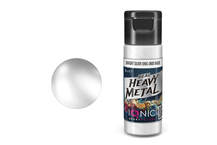 AMMO MIG IO0800 Ionic Smart Colors - Real Heavy Metal - Helder Zilver - Base - Metallic Acryl - 20ml - Migio0800 xs - MIGIO0800-XS