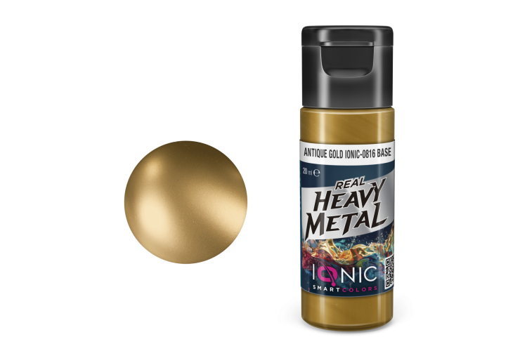 AMMO MIG IO0816 Ionic Smart Colors - Real Heavy Metal - Antiek Goud - Base - Metallic Acryl - 20ml - Migio0816 xs - MIGIO0816-XS
