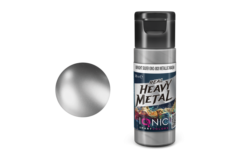 AMMO MIG IO0820 Ionic Smart Colors - Real Heavy Metal - Helder Zilver - Metallic Wash - Metallic Acryl - 20ml - Migio0820 xs - MIGIO0820-XS