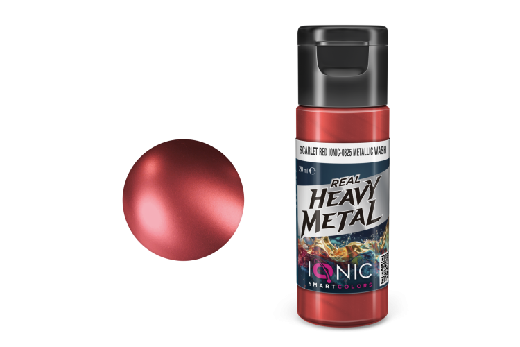 AMMO MIG IO0825 Ionic Smart Colors - Real Heavy Metal - Scharlakenrood - Metallic Wash - Metallic Acryl - 20ml - Migio0825 xs - MIGIO0825-XS