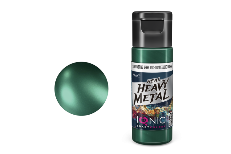 AMMO MIG IO0832 Ionic Smart Colors - Real Heavy Metal - Glanzend Groen - Metallic Wash - Metallic Acryl - 20ml - Migio0832 xs - MIGIO0832-XS