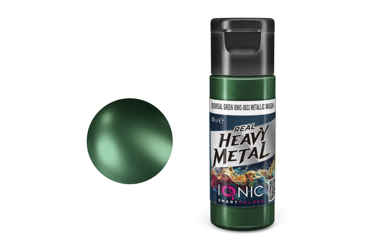 AMMO MIG IO0833 Ionic Smart Colors - Real Heavy Metal - Noorderlicht Groen - Metallic Wash - Metallic Acryl - 20ml - Migio0833 xs - MIGIO0833-XS