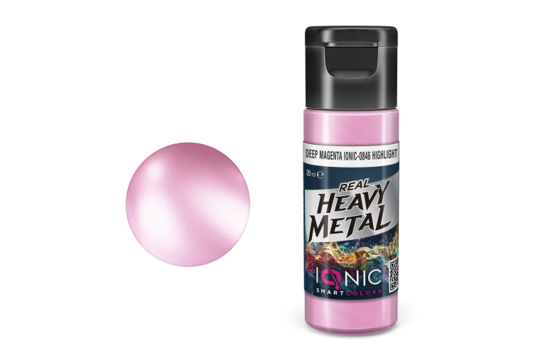 AMMO MIG IO0846 Ionic Smart Colors - Real Heavy Metal - Deep Magenta - Highlight - Metallic Acrylic - 20ml - Migio0846 xs - MIGIO0846-XS