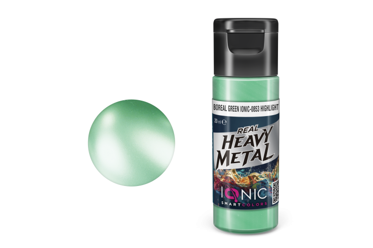 AMMO MIG IO0853 Ionic Smart Colors - Real Heavy Metal - Noorderlicht Groen - Highlight - Metallic Acryl - 20ml - Migio0853 xs - MIGIO0853-XS