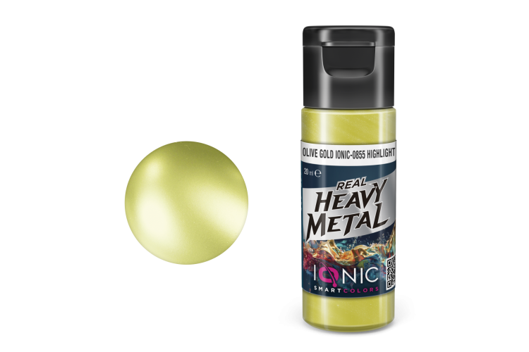 AMMO MIG IO0855 Ionic Smart Colors - Real Heavy Metal - Olijfgoud - Highlight - Metallic Acryl - 20ml - Migio0855 xs - MIGIO0855-XS