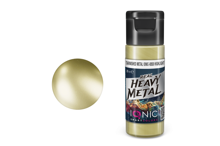 AMMO MIG IO0858 Ionic Smart Colors - Real Heavy Metal - Tarnished Metal - Highlight - Metallic Acrylic - 20ml - Migio0858 xs - MIGIO0858-XS