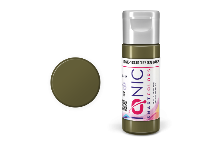 AMMO MIG IO1008 Ionic Smart Colors - US Olive Drab Basiskleur - Acryl - 20 ml - Migio1008 xs 1 - MIGIO1008-XS