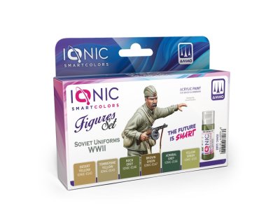 AMMO MIG IO1102 Ionic Smart Colors - WWII Soviet Uniforms Paint Set - Acrylic Set 6x20 ml - Migio1102 xs 1 - MIGIO1102-XS