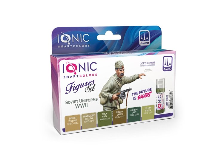 AMMO MIG IO1102 Ionic Smart Colors - WWII Soviet Uniforms Paint Set - Acrylic Set 6x20 ml - Migio1102 xs 1 - MIGIO1102-XS