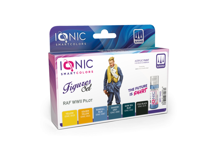 AMMO MIG IO1103 Ionic Smart Colors - WWII RAF Piloten Kleurenset - Acryl 6x20 ml - Migio1103 xs 1 - MIGIO1103-XS