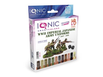AMMO MIG IO1204 Ionic Smart Colors &ndash; WWII Imperial Japanese Army Uniforms 1937&ndash;1945 Color Set &ndash; Acrylic Set 12x20ml - Migio1204 xs 1 - MIGIO1204-XS