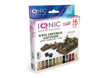 AMMO MIG IO1205 Ionic Smart Colors - WWII Japanse Keizerlijke Leger Tank 1937 - 1945 Kleurenset - Acryl Set 12x20ml - Migio1205 xs 1 - MIGIO1205-XS