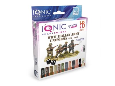 AMMO MIG IO1211 Ionic Smart Colors - WWII Italian Army Uniforms 1939-1943 Kleurenset - Acryl Set 12x20ml - Migio1211 xs 1 - MIGIO1211-XS
