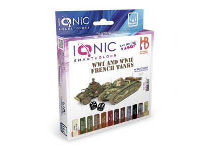 AMMO MIG IO1212 Ionic Smart Colors - WWI and WWII French Tanks Paint Set - Acrylic Set 12x20 ml - Migio1212 xs 1 - MIGIO1212-XS
