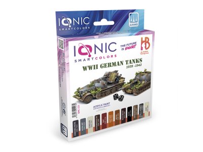 AMMO MIG IO1213 Ionic Smart Colors &ndash; WWII German Tanks 1939&ndash;1942 Color Set &ndash; Acrylic Set 12x20ml - Migio1213 xs 1 - MIGIO1213-XS