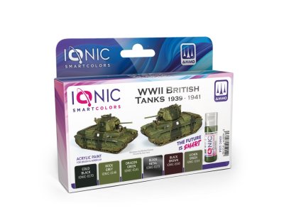 AMMO MIG IO1214 Ionic Smart Colors - WWII British Tanks 1939-1941 Kleurenset - Acryl Set 6x20ml - Migio1214 xs 1 - MIGIO1214-XS