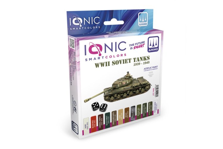 AMMO MIG IO1217 Ionic Smart Colors - WWII Soviet Tanks 1939-1943 Paint Set - Acrylic Set 12x20 ml - Migio1217 xs 1 - MIGIO1217-XS