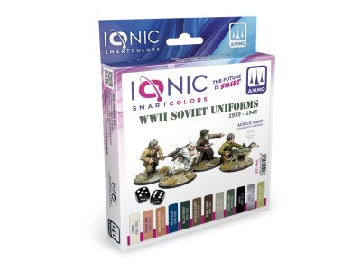 AMMO MIG IO1218 Ionic Smart Colors - WWII Soviet Uniforms 1939-1943 Paint Set - Acrylic Set 12x20 ml - Migio1218 xs 1 - MIGIO1218-XS