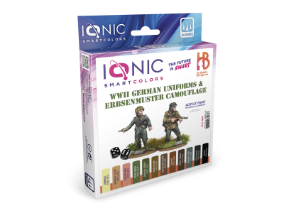 AMMO MIG IO1219 Ionic Smart Colors - WWII Duitse Uniform & Erbsenmuster Camouflage Kleurenset - Acryl 12x20 ml - Migio1219 xs 2 - MIGIO1219-XS