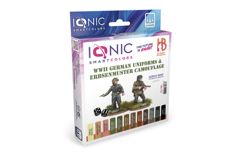 AMMO MIG IO1219 Ionic Smart Colors - WWII Duitse Uniform & Erbsenmuster Camouflage Kleurenset - Acryl 12x20 ml - Migio1219 xs 2 - MIGIO1219-XS