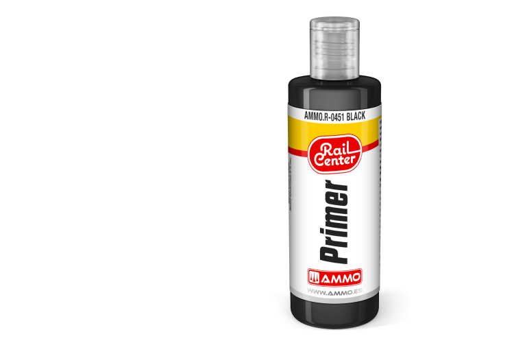 AMMO MIG R0451 Rail Center - Black - Primer - Acrylic - 60ml - Migr0451 xs - MIGR0451-XS