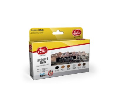 AMMO MIG R1032 Rail Center - Spoorwegcentrum - Draaischijven & Loodsen - Acryl Set 6x15ml - Migr1032 xs - MIGR1032-XS