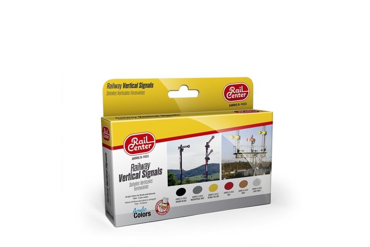 AMMO MIG R1033 Rail Center -Verticale Spoorwegsignalen - Acryl Set 6x15ml - Migr1033 xs - MIGR1033-XS