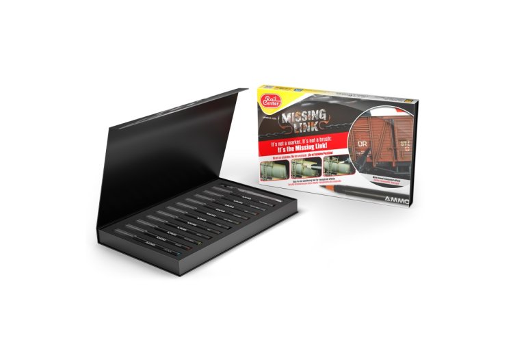 AMMO MIG R1070 Rail Center Missing Link - Treinen - Waterverfpenseel Puntmarker Set - 12 Kleuren - Migr1070 2 - MIGR1070