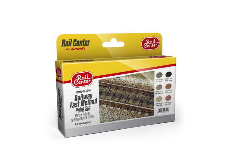 AMMO MIG R3001 Rail Center - Spoorweg - Snelle Methode - Kleurenset - Acryl Set 6x15ml - Migr3001 xs 1 - MIGR3001-XS