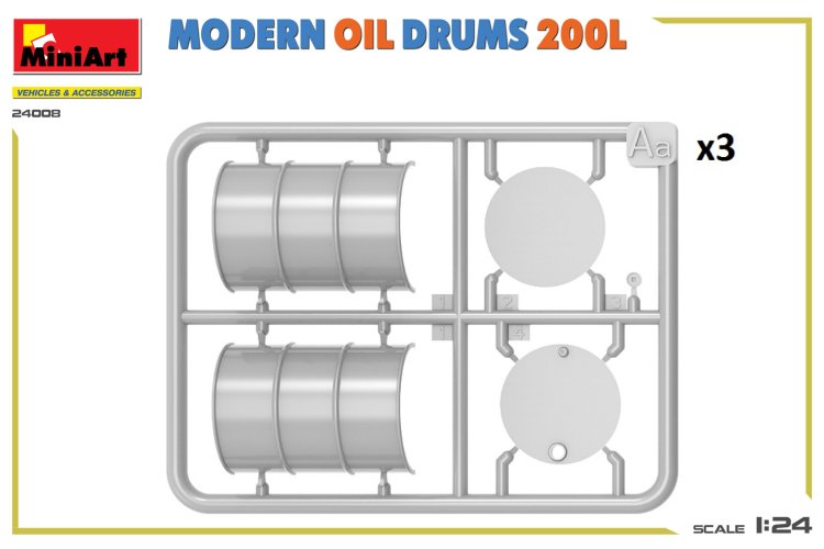 1:24 MiniArt 24008 Modern Oil Barrels 200L for Diorama - Min24008 3 - MIN24008