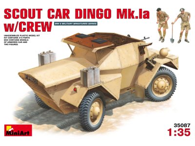 1:35 MiniArt 35087 Scout car dingo Mk.1a with crew - Min35087front - MIN35087