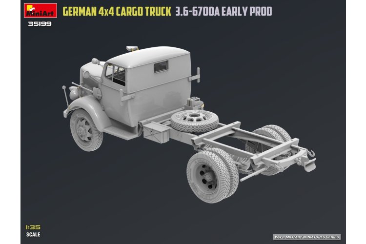 1:35 MiniArt 35199 Opel Blitz 3.6-6700A 4x4 Early Production WWII - Duitse Militaire Vrachtwagen - Min35199 10 - MIN35199