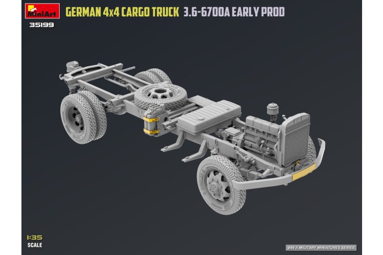 1:35 MiniArt 35199 Opel Blitz 3.6-6700A 4x4 Early Production WWII - Duitse Militaire Vrachtwagen - Min35199 11 - MIN35199