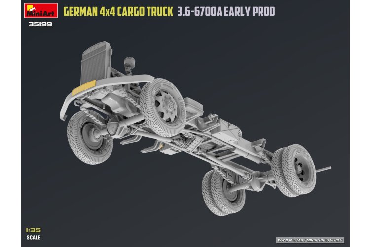 1:35 MiniArt 35199 Opel Blitz 3.6-6700A 4x4 Early Production WWII - Duitse Militaire Vrachtwagen - Min35199 12 - MIN35199