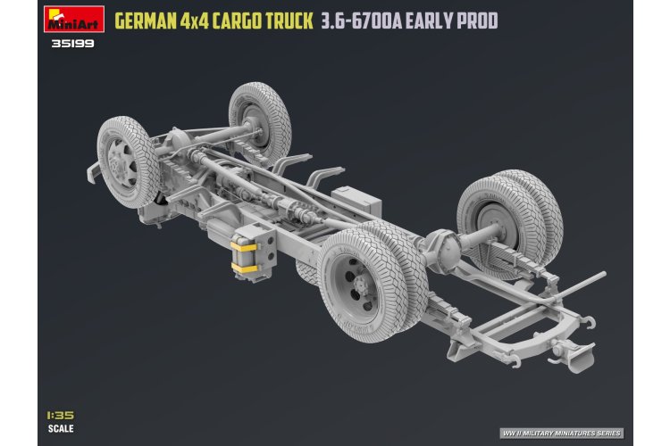 1:35 MiniArt 35199 Opel Blitz 3.6-6700A 4x4 Early Production WWII - Duitse Militaire Vrachtwagen - Min35199 13 - MIN35199