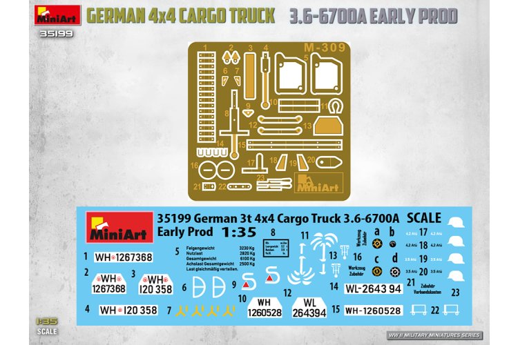 1:35 MiniArt 35199 Opel Blitz 3.6-6700A 4x4 Early Production WWII - Duitse Militaire Vrachtwagen - Min35199 14 - MIN35199